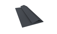 Планка финишная Блок-Хаус новый Grand Line 0,45 Drap TwinColor RAL 7024 мокрый асфальт (2м)