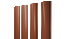 Штакетник Полукруглый Slim с прямым резом Grand Line 0,45 PE RAL 8004 терракота