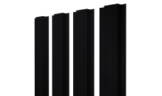 Штакетник Прямоугольный с прямым резом Grand Line 0,45 Drap-double TX RAL 9005 черный