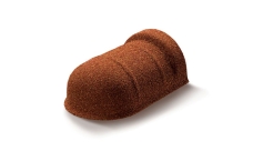 Конек торцевой полукруглый (пластиковый) для композитной черепицы Metrotile терракотовый (0,3м)