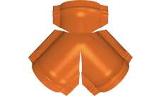 Тройник Y конька полукруглого Grand Line 0,45 PE с пленкой RAL 2004 оранжевый