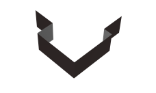 Угол внешний асимметричный фибросайдинга 0,5 Satin с пленкой RAL 9005 черный (3м)