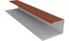 Планка П-образная Экобрус Grand Line 0,45 Drap ТХ RAL 8004 терракота (3м)