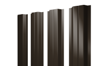 Штакетник П-образный A с прямым резом Grand Line 0,5 Satin Matt TX RR 32 темно-коричневый