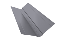 Планка ендовы верхней фигурной 150х150 Grand Line 0,45 ПЭ двухсторонний с пленкой RAL 7024 мокрый асфальт (2м)