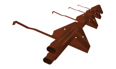 Снегозадержатель трубчатый для натуральной черепицы Стандарт RAL 3009 3м (профиль до 50мм)