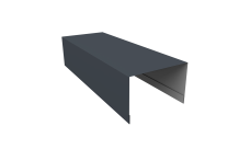 Крышка для забора из сайдинга (Квадро брус, Вертикаль) 0,5 Rooftop Бархат RAL 7024 мокрый асфальт (2,54м)