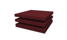 Колпак на столб плоский елка 390х390мм 0,45 PE с пленкой RAL 3005 красное вино