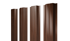 Штакетник П-образный A с прямым резом Grand Line 0,45 Print Elite Choco Wood TwinColor