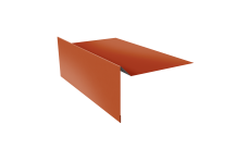 Планка ветровая для мягкой кровли простая 100х20х100 Grand Line 0,5 Satin Matt TX RAL 8004 терракота (2м)