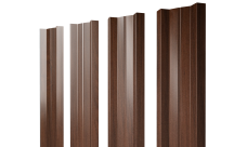 Штакетник М-образный A с прямым резом Grand Line 0,45 Print Elite Choco Wood TwinColor
