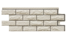 Фасадная панель Grand Line Колотый камень Design молочный со швом RAL 7006