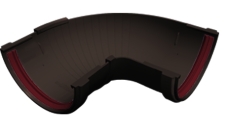 Угол желоба составной 90-150 град.Классика 120 ПВХ Grand Line коричневый (RR 32)