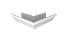 Угол желоба со сварным швом наружный Vortex Lite 130мм RAL 9003 сигнальный белый