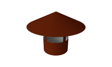 Дымник на трубу круглый d115 0,5 Satin с пленкой RAL 3009 оксидно-красный