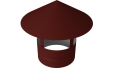 Дымник на трубу круглый d160 0,5 Satin с пленкой RAL 3009 оксидно-красный