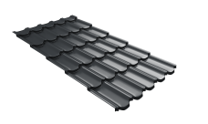 Металлочерепица "Квинта плюс3D" ("Kvinta plus3D") 0,5 Satin Matt TX RAL 7016 антрацитово-серый