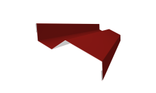 Планка примыкания внакладку 25х17х35х17 Grand Line 0,5 Satin с пленкой RAL 3011 коричнево-красный (2м)