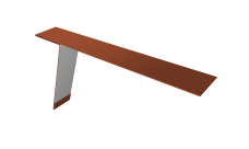 Планка карнизная фальц 130х80 0,5 Satin с пленкой RAL 8004 терракота (2м)