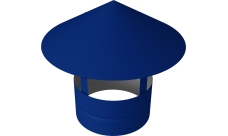 Дымник на трубу круглый d115 0,5 Satin с пленкой RAL 5005 сигнальный синий