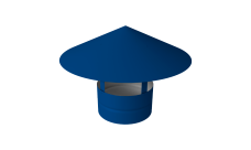 Дымник на трубу круглый d160 0,5 Satin с пленкой RAL 5005 сигнальный синий