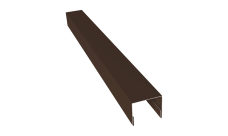 Планка П-образная заборная 20 0,4 PE-Matt-Double RAL 8017 шоколад (2м)