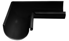 Угол желоба внутренний Grand Line ПЭ матовый 90гр 125мм RAL 9005 черный