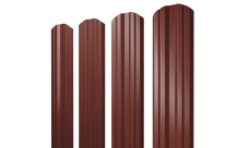 Штакетник Twin фигурный Grand Line 0,5 Satin RAL 3009 оксидно-красный