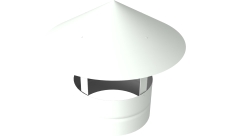 Дымник на трубу круглый d160 0,5 Satin с пленкой RAL 9003 сигнальный белый