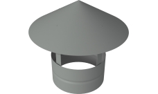 Дымник на трубу круглый d180 0,5 Satin с пленкой RAL 9006 бело-алюминиевый