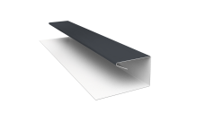 Планка П-образная завершающая сложная Корабельная Доска Grand Line 0,5 Satin с пленкой RAL 7024 мокрый асфальт (2м)