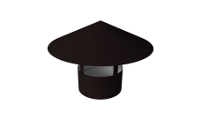 Дымник на трубу круглый d250 0,5 Satin с пленкой RAL 9005 черный