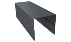 Планка П-образная заборная 20 Grand Line 0,45 Drap-double TX RAL 7024 мокрый асфальт (2м)