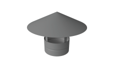 Дымник на трубу круглый d160 0,5 Satin с пленкой RAL 9006 бело-алюминиевый