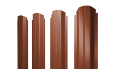 Штакетник П-образный A фигурный Grand Line 0,45 Drap TR RAL 8004 терракота