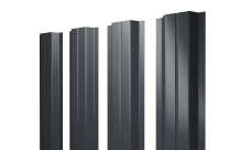 Штакетник П-образный A с прямым резом 0,45 PE-Double RAL 7024 мокрый асфальт