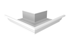 Угол желоба со сварным швом наружный Vortex Project 210мм RAL 9003 сигнальный белый