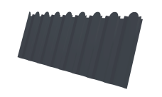 Профнастил С20B фигурный Grand Line 0,45 Drap TR RAL 7024 мокрый асфальт