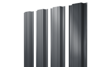 Штакетник Прямоугольный с прямым резом Grand Line 0,45 Drap TR RAL 7024 мокрый асфальт