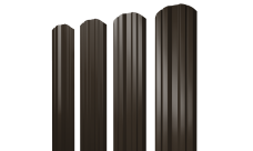 Штакетник Twin фигурный Grand Line 0,45 PE-Double RR 32 темно-коричневый