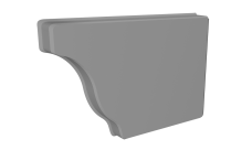 Заглушка желоба правая Vortex Lite 130мм RAL 7004 сигнальный серый