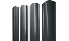 Штакетник Круглый фигурный Grand Line 0,5 Satin Matt TX RAL 7016 антрацитово-серый