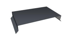 Парапетная крышка прямая 390мм Grand Line 0,45 Drap RAL 7024 мокрый асфальт (2,5м)