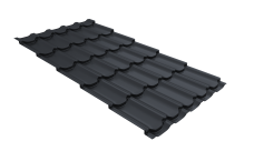 Профиль волновой "Квинта плюс" ("Kvinta plus") 0,45 Drap TwinColor RAL 7024 мокрый асфальт