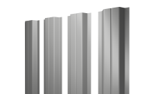 Штакетник П-образный A с прямым резом Grand Line 0,5 Satin RAL 9006 бело-алюминиевый