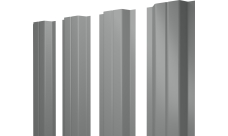 Штакетник П-образный A с прямым резом Grand Line 0,5 Satin RAL 9006 бело-алюминиевый