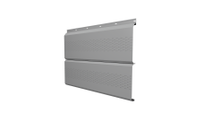 Софит ЭкоБрус 0,345 Grand Line с перфорацией 0,45 PE с пленкой RAL 9006 бело-алюминиевый