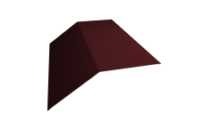 Планка конька плоского 190х190 0,45 PE lite с пленкой RAL 3005 красное вино (2м)