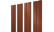 Штакетник Twin с прямым резом Grand Line 0,45 Drap TR RAL 8004 терракота