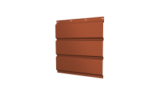 Софит металлический Grand Line полная перфорация 0,5 Velur X с пленкой RAL 8004 терракота